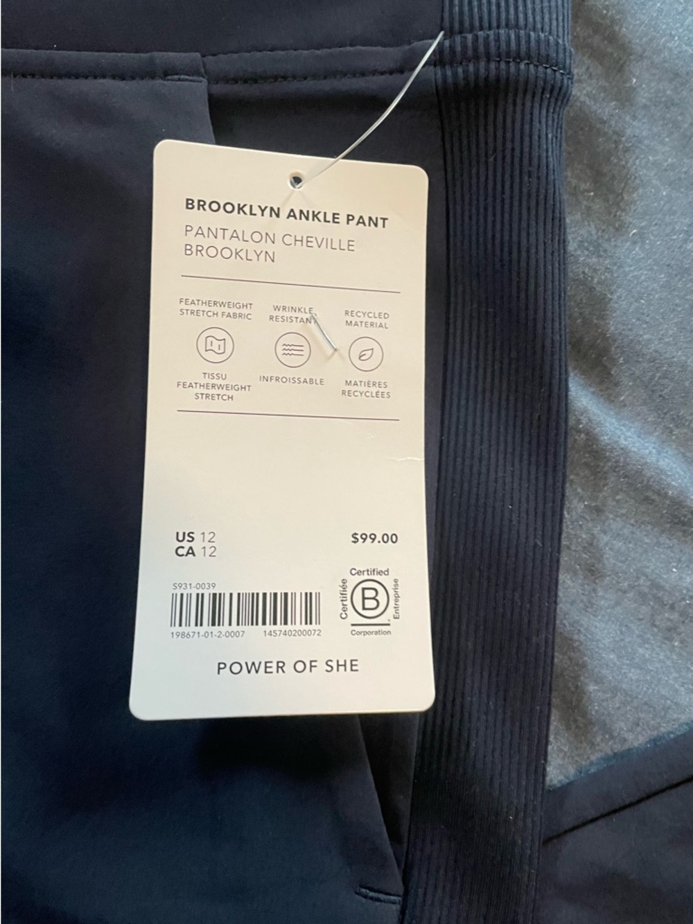 Athleta Brooklyn Ankle Pant in Navy